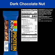 KIND Protein Snack Bar, Dark Chocolate Nut, Healthy Snacks, Gluten Free, 12g Plant Protein, 12 Count
