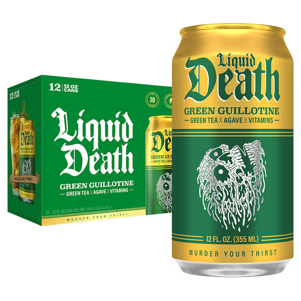 Liquid Death Iced Tea Variety Pack, 12-Pack (12 oz Cans), Low Calorie, Low Caffeine, No Artificial Sweeteners, B12 & B6 Vitamins, 4 Flavors: Dead Billionaire, Rest in Peach, Sweet Reaper, Blueberry Buzzsaw