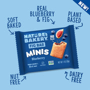 Nature's Bakery Fig Bar Minis, Blueberry, Whole Grain, Vegan Friendly, Kosher, Non-GMO, 10 Ounce (Pack of 6)
