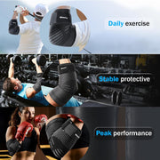 POWERLIX Elbow Orthopedic Brace Compression Support (Pair) - Elbow Sleeve for Tennis, Golfer’s, Bursitis, and Sprains, Arthritis, Tendonitis. Pain Relief(Black, L)