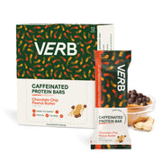 Verb Energy - Caffeinated Protein Bars Chocolate Chip Cookie Dough 190-Calorie Low Sugar 10g Protein Bar - Vegan Snacks - Gluten Free Breakfast Bars with Organic Green Tea, 51g Per Bar (Pack of 12)