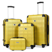 Luggage Sets 4 Piece, ABS PC Lightweight Suitcases with Wheels, Hardshell Luggage Sets Carry on Luggage with TSA Lock Blue (12in 20in 24in 28in)