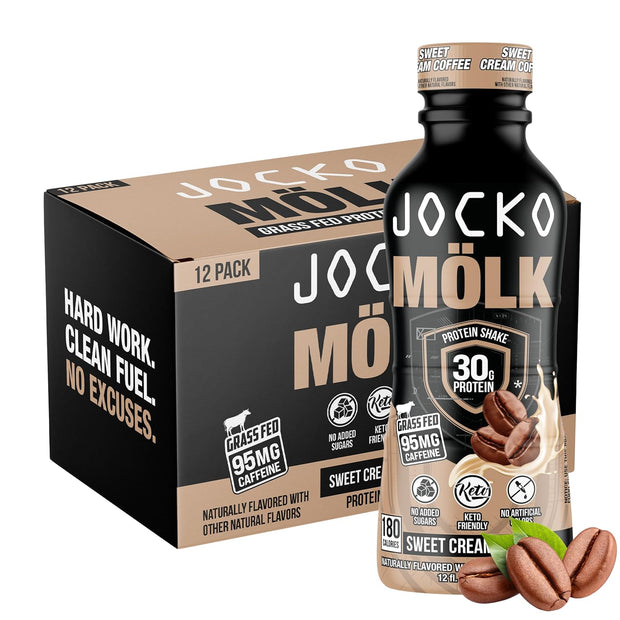 Jocko Fuel Mölk RTD Protein Shakes Bundle - Chocolate & Sweet Cream Coffee (24 Pack)