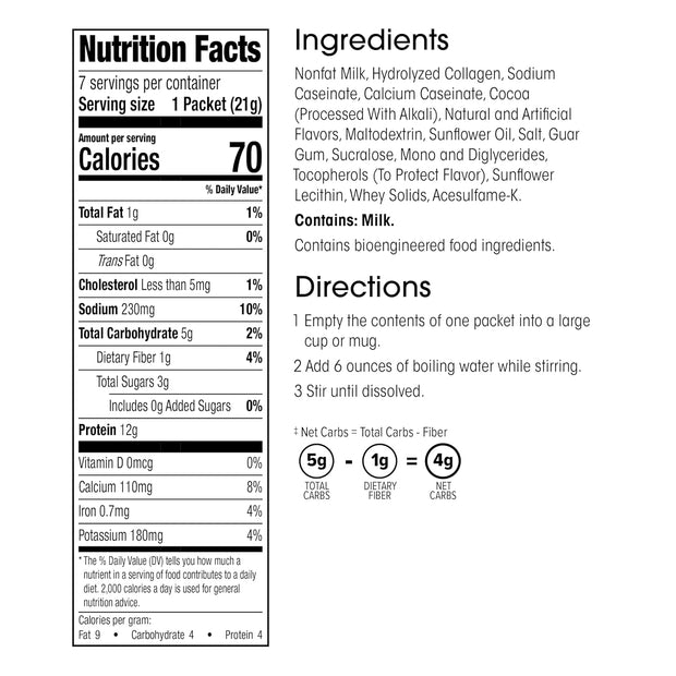 Wonderslim Protein Hot Chocolate with Marshmallows, Hot Cocoa, Low Sugar, Low Carb, Keto Friendly & Gluten Free (7ct)