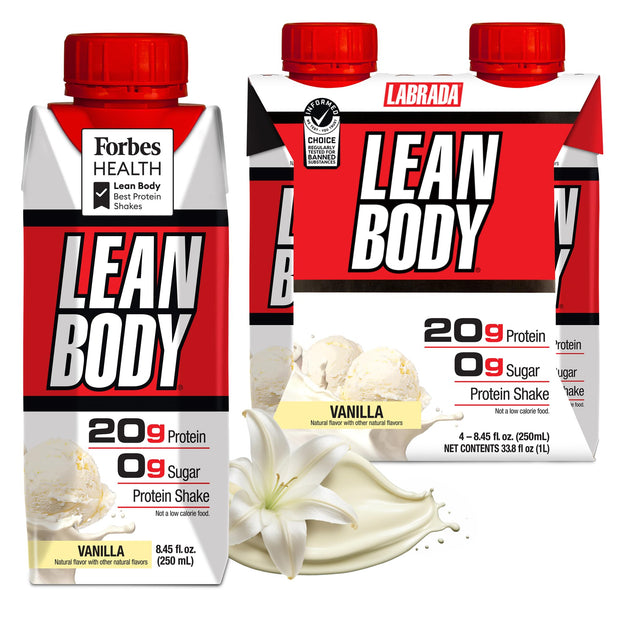 Labrada Lean Body Ready-to-Drink Strawberry Protein Shake, 40g Protein, Whey Blend, 0 Sugar, Gluten Free, 22 Vitamins & Minerals, 17 Ounce (Recyclable Carton & Lid - Pack of 12) LABRADA