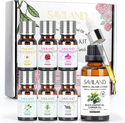 SAVILAND Cuticle Oil with Essential Oil - Nail Oil for Growth Strength Scented Essential Oils for Nails, Diffuser, Humidifiers, Skin Care, Massage, Laundry, DIY Candle, Soap Making for Women