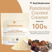 Real Mushrooms Organic Hot Chocolate Mix with Reishi, Turkey Tail, Chaga, Shiitake, Maitake – Cacao Powder Organic Mushroom– 5 Defenders Mushroom Cacao Powder, Vegan, Gluten-Free, 15 Servings