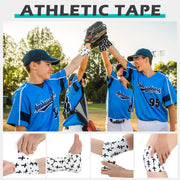 TrelaCo 1 Pcs Wrist Tape Baseball Cross Athletic 2in x 23ft Cotton Cross Wrist Tape Serrated Edges for Fingers Ankles Injury Wrap, Football Baseball Hockey Soccer (White)