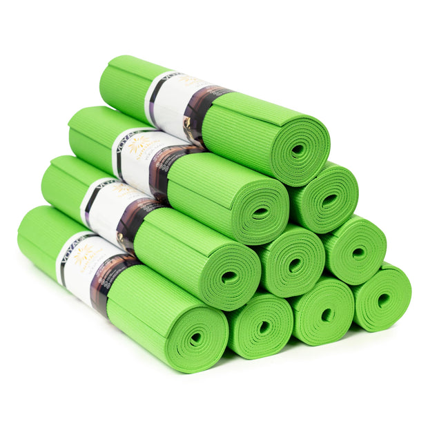Sunshine Yoga Voyage Yoga Mat, 10 Pack, 72" x 24" Professional Studio and Gym Bulk Yoga Mats, 5mm Thick, Durable, Anti-Tear, Non Slip Fitness and Exercise Mats