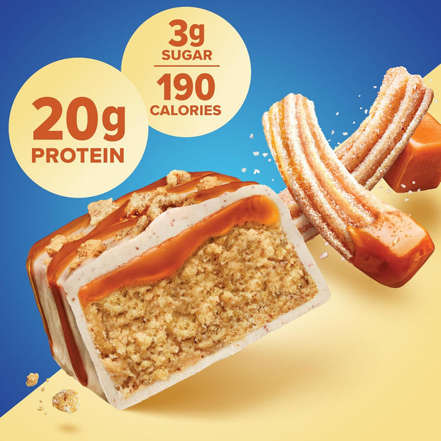 Pure Protein Caramel Churro Bars - 12 Count Box | 20g High Protein, Gluten-Free, On-the-Go Snack | Ideal Pre & Post-Workout Fuel | Low Sugar, Great Taste!