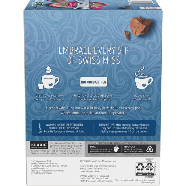 Swiss Miss Milk Chocolate Hot Cocoa, Single-Serve Keurig K-Cup Pods, Hot Chocolate, 44 Count