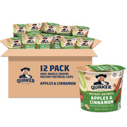 Quaker Instant Oatmeal Express Cups, 10g Protein 2 Flavor Variety Pack, (Pack of 12)