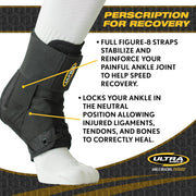 Ultra 360 Lace-Up Ankle Brace Featuring Adjustable Support with Figure-8 Straps to Reduce Ankle Pain and Speed Recovery. Orthopedic Grade Construction for Everyday Wear and Durability for Sports.