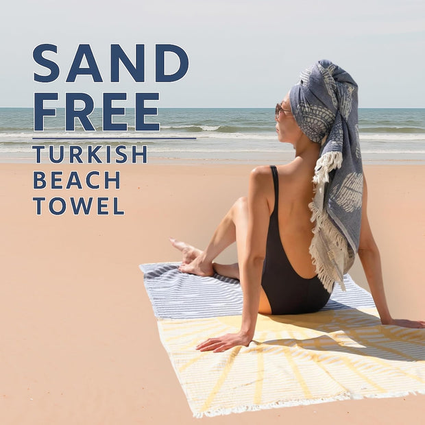 Turkish Beach Towel - Large 36 x 71 | Quick Dry Beach Towel is Essential for Enjoying A Day at The Beach | Sand Free Beach Towels for Clean and Comfortable Experience (Sunset, Large)