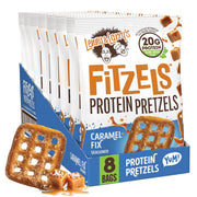 Lenny & Larry's FITZELS Protein Pretzels (Cinnamon Buns) 8 Individual Bags 3 oz Each – High Protein Snacks with 20g of Plant Based Protein – Healthy Vegan Pretzels – Delicious Salty Taste