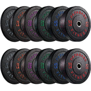 Papababe Weight Plates, 2-Inch Weights Plates Set, Floor Protective Rubber Weight Plates, 10-600lbs Bumper Plates for Barbell Strength Training & Weightlifting (Single/Pair/Full Set)