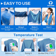 Sukeen 4 Pack Cooling Towel (40"x12"), Soft Breathable Chilly Microfiber Towel for Yoga, Sport, Running, Gym, Workout & More Activities