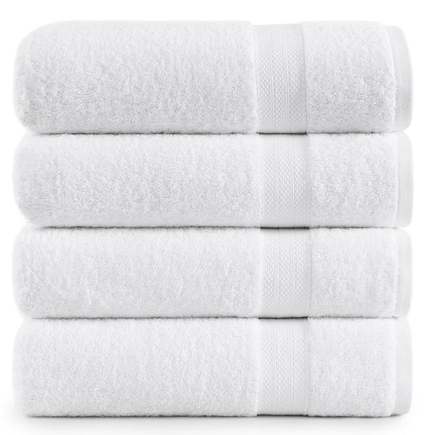 LANE LINEN 100% Cotton Ring Spun Bath Towels (28"x54") - 4 Pieces - Large Towels for Bathroom - Quick Drying, Soft & Absorbent Large Shower Towel Set - Used in Gym, Hotel, Spa, Home - Living Coral