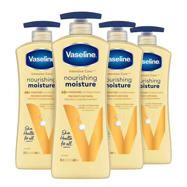 Vaseline Intensive Care Nourishing Moisture Body Lotion 3 Pk Made with Ultra-Hydrating Lipids + Pure Oat Extract for Dry Skin, for Nourished, Healthy-Looking Skin 20.3 oz