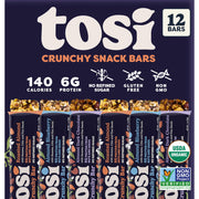 Tosi Cashew Variety Pack Protein Bars, Plant Based with Nuts, Gluten-Free Crunchy Snacks, Vegan, Organic, Flax & Chia Seeds, Soy-Free, Omega 3s, 5G Protein, 1 oz, 12-Pack