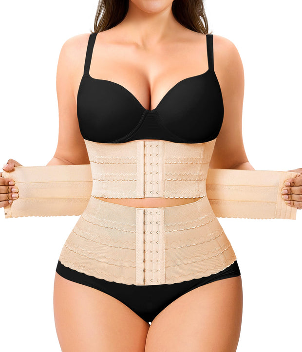Nebility Waist Trainer for Women Corset Shapewear Tummy Control Segmented Waist Cincher Workout Girdle