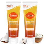 Lume Whole Body Deodorant - Invisible Cream Tube - 72 Hour Odor Control - Aluminum Free, Baking Soda Free, Skin Safe - 3.0 ounce (Clean Tangerine)