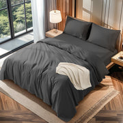 LBRO2M 100% Cotton 1200 Thread Count King Size Sheets Set Deep Pocket Up to16 inches, Bed Sheet 4 Piece (White, King)