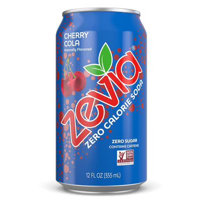 Zevia Zero Calorie Soda, Cherry Cola, 12 Fl Oz Cans (Pack of 24)
