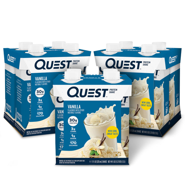 Quest Nutrition Ready to Drink Coffee Protein Shake, 30g Protein, 4g Carb, 1g Sugar, Gluten Free, Keto Friendly, 4 Count (Pack of 3)
