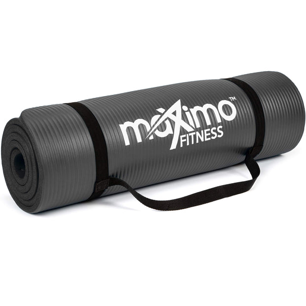 Maximo Fitness Yoga Mat - Multipurpose Exercise Mat for Men, Women and Kids, Ideal Non Slip Workout Mats for Yoga, Pilates, Gym Exercise with Carrying Strap
