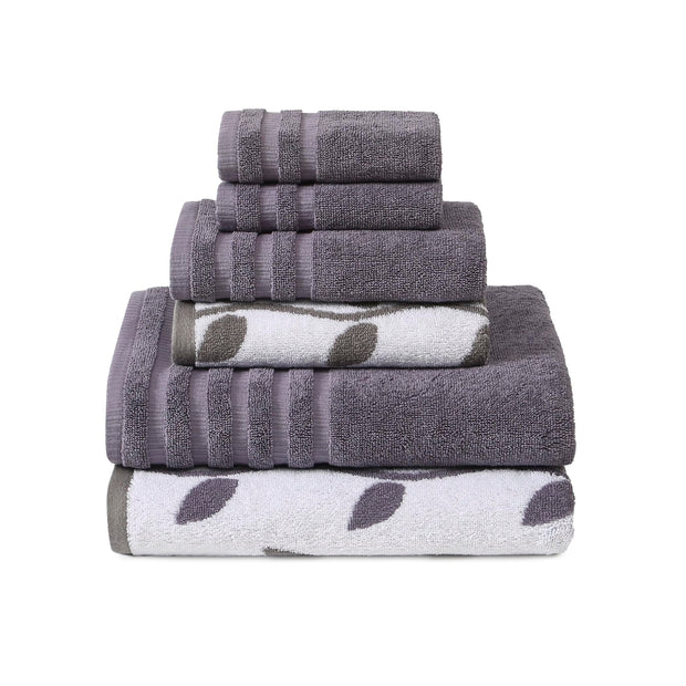 Modern Threads Oxford 6-Piece 100% Cotton Towel Set – Yarn Dyed Jacquard & Solid – Includes 2 Bath Towels, 2 Hand Towels, 2 Washcloths – Absorbent, Quick Dry, Soft & Durable – Aqua