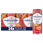 Sanpellegrino Zero Grams Added Sugar Pomegranate & Orange Italian Sparkling Drink, 24 Pack Of 11.15 Fl Oz Cans, Sanpellegrino Italian Sparkling Drinks, Low-Calorie Fruit Juice Beverages