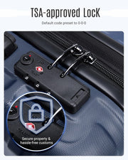 LIGHT FLIGHT Luggage Sets, 3 Piece Durable Suitcase Set with Spinner Wheels, 3 Pcs Hardside Lightweight luggage with TSA Lock, Large Checked Travel Suitcases, 20/24/28 Inch, Dark Blue