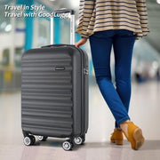 Luggage Set with Spinner Wheels and TSA Lock, 3 Pieces Expandable Hardside Suitcase for Travel, Hardshell Luggage Sets, 20", 24", 28", Black