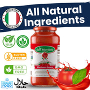 La San Marzano Marinara Sauce, 24 oz, Pasta Sauce Made in Italy, All Purpose Tomato Premium Quality, All Natural, Mediterranean Diet, Non GMO, Vegan, Gluten Free