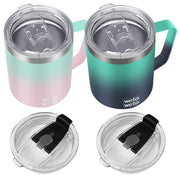 WETOWETO 14 oz Coffee Mug, Vacuum Insulated Camping Mug with Lid, Double Wall Stainless Steel Travel Tumbler Cup, Thermal Coffee Mug, Powder Coated Navy Blue