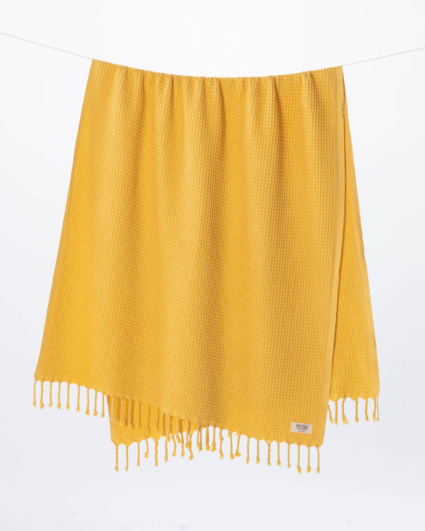 Teema Large Turkish Beach Towel - 100% Turkish Cotton - Sand Free - Fast Drying - Versatile and Multi-Use - The Waffle Weave (Ice)