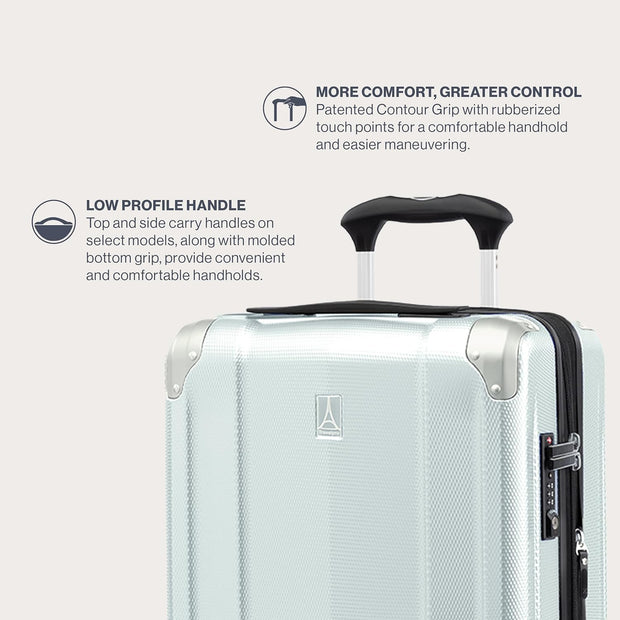 Travelpro Pathways 3 Hardside Expandable Luggage, 8 Spinner Wheels, Lightweight Hard Shell Suitcase, Cloud Grey, Checked Medium 25 Inch