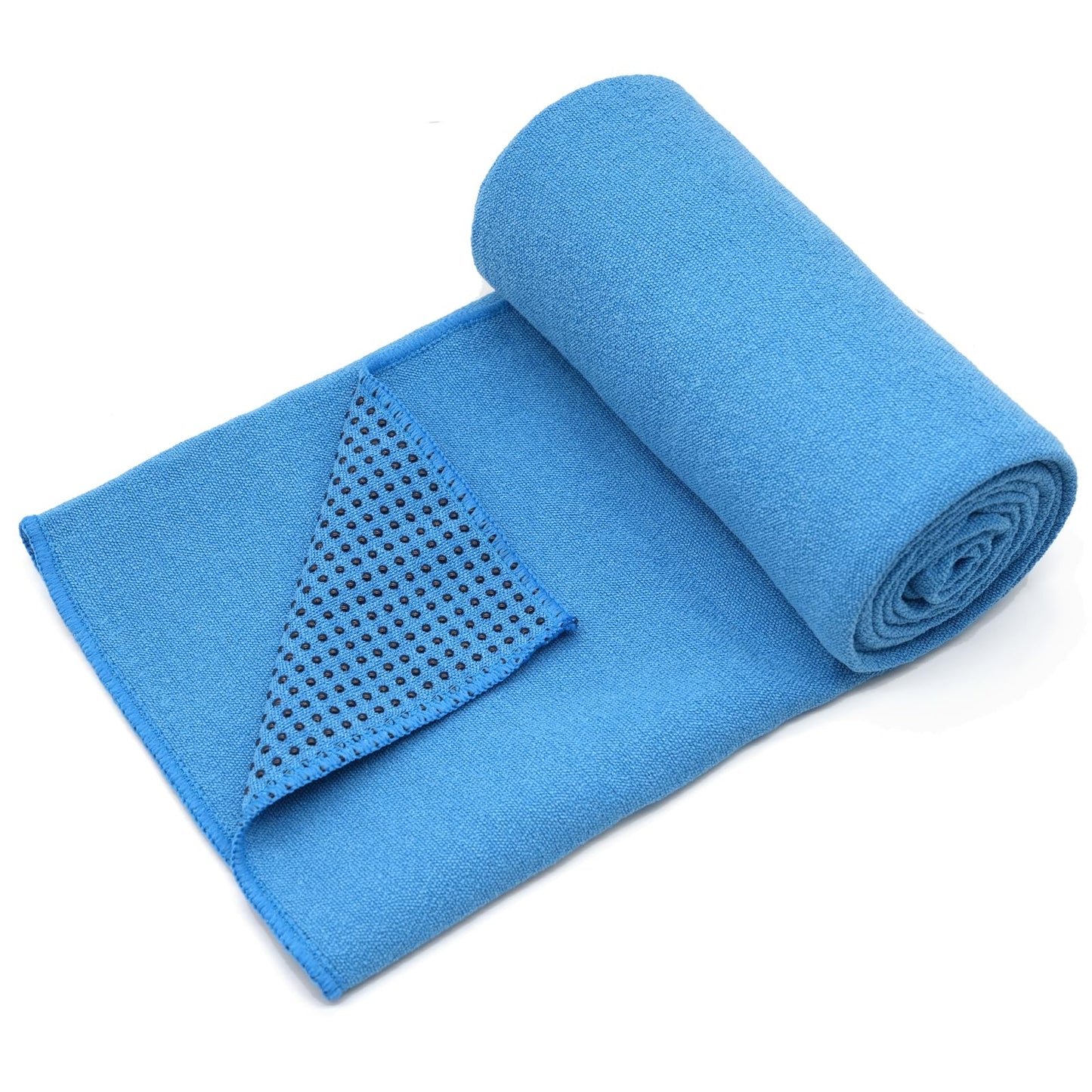 Eunzel Yoga Towel,Hot Yoga Mat Towel with Grip Dots Sweat Absorbent Non-Slip for Hot Yoga, Pilates and Workout 24" x72", Purple & Blue