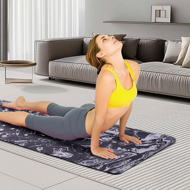 Non-Slip TPE Yoga Mat for Women & Men, 72"x24" Extra-Long Pilates Mats for Hot Yoga, HIIT, Floor Workouts, Lightweight Fitness Mat with Dual Grip