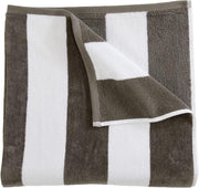 100% Cotton Velour Cabana Stripe Beach Towel Set 30" x 60" - Ultra Soft, Plush, & Highly Absorbent Towels for Pool, Beach, & Swimming. Marina Collection (4-Pack, Charcoal)