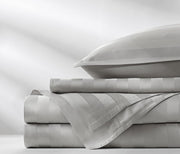 King Sheets by Pure Bamboo, Genuine 100% Organic Viscose Derived from Bamboo Bed Sheet Set, Luxuriously Soft & Cooling, Double Stitching, Lifetime Quality Promise (King, Jacquard Silver)