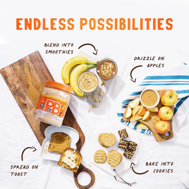 PBfit 30 Ounce Classic Peanut Butter Powder, Powdered Peanut Butter Spread From Real Roasted Peanuts, 8g of Protein 8% DV, Gluten-Free, 60 calories, 87% less fat (Pack of 1)