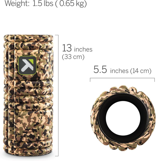 TriggerPoint Grid 1.0 Foam Roller - 13" Multi-Density Massage Roller for Deep Tissue & Muscle Recovery - Relieves Tight, Sore Muscles & Kinks, Improves Mobility & Circulation - Targets Key Body Parts