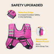 PACEARTH Weighted Vest,4lb/6lb/10lb/12lb/16lb/20lb/25lb/30lb Weight Vest with Reflective Stripe, Body Weight Vests Adjustable for Men, Women Workout, Strength Training, Running, Walking, Jogging