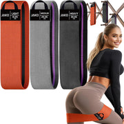 Non-Slip Hip Resistance Bands for Working Out - Fabric Elastic Exercise Bands Strength Training, Physical Therapy, Pilates & Yoga - Booty Workout Bands for Women/Men Legs & Thigh Glutes