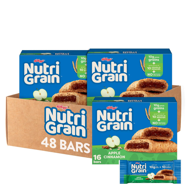 Nutri-Grain Soft Baked Breakfast Bars, Kids Snacks, Whole Grain, Variety Pack (4 Boxes, 32 Bars)