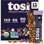 Tosi Nut Bars, Cashew Blueberry, Healthy Snacks for Adults & Kids, Plant Based Crunchy Bars (6G Protein), Organic Keto Snacks, Vegan, Gluten & Soy Free, Low Sugar, Omega 3s, 1oz, 12-Pack