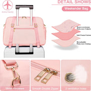 Sports Gym Bag for Women, Travel Duffle Bag with Shoe Compartment & Wet Pocket, Fitness Yoga Bag Weekender Overnight Bag Small