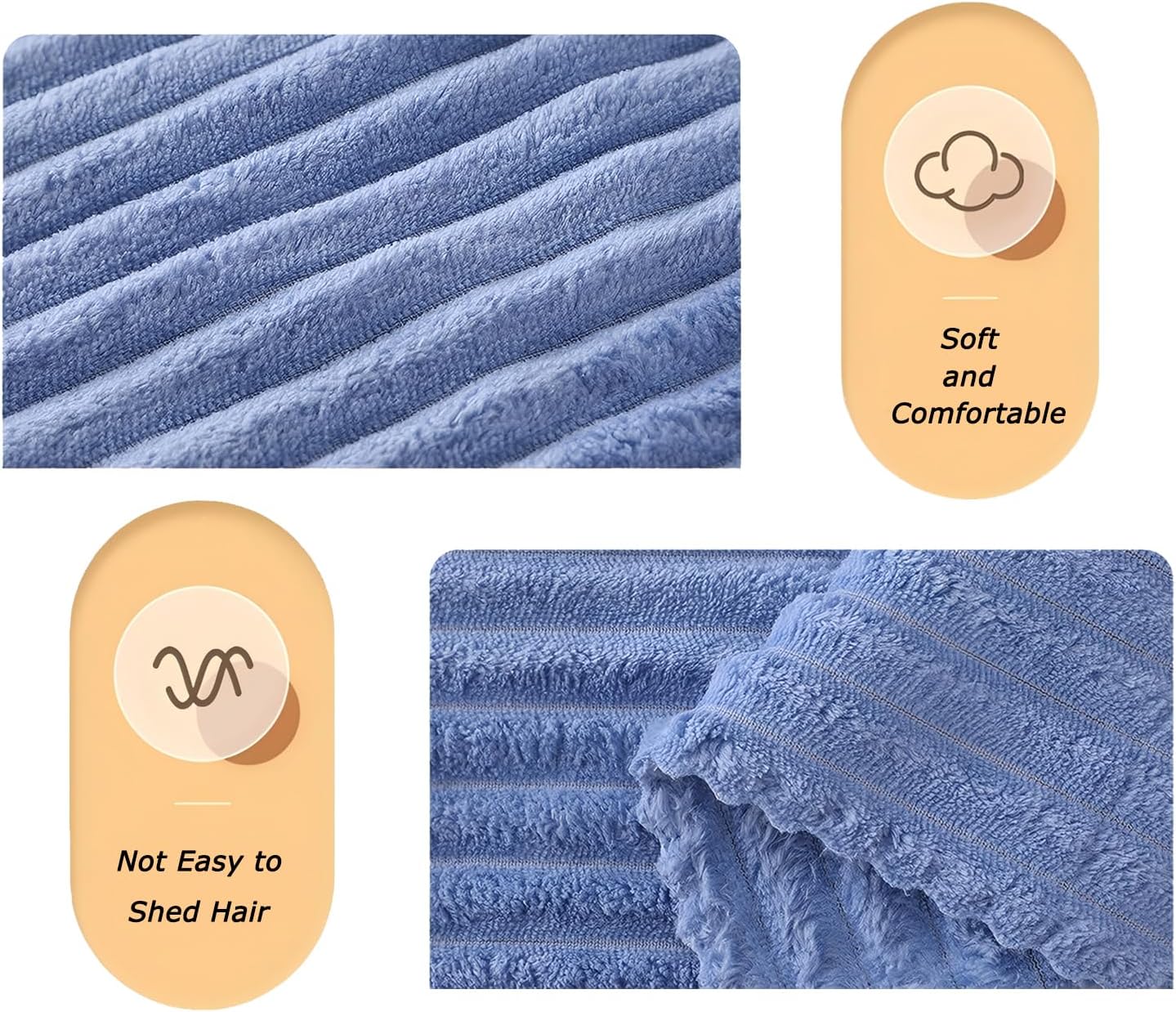 Coral Fleece Towel and Bath Towel Set Extra Thick Absorbent Wave Pattern 2 Piece Set for Home Spa and Travel Soft and Quick Drying (Grey)